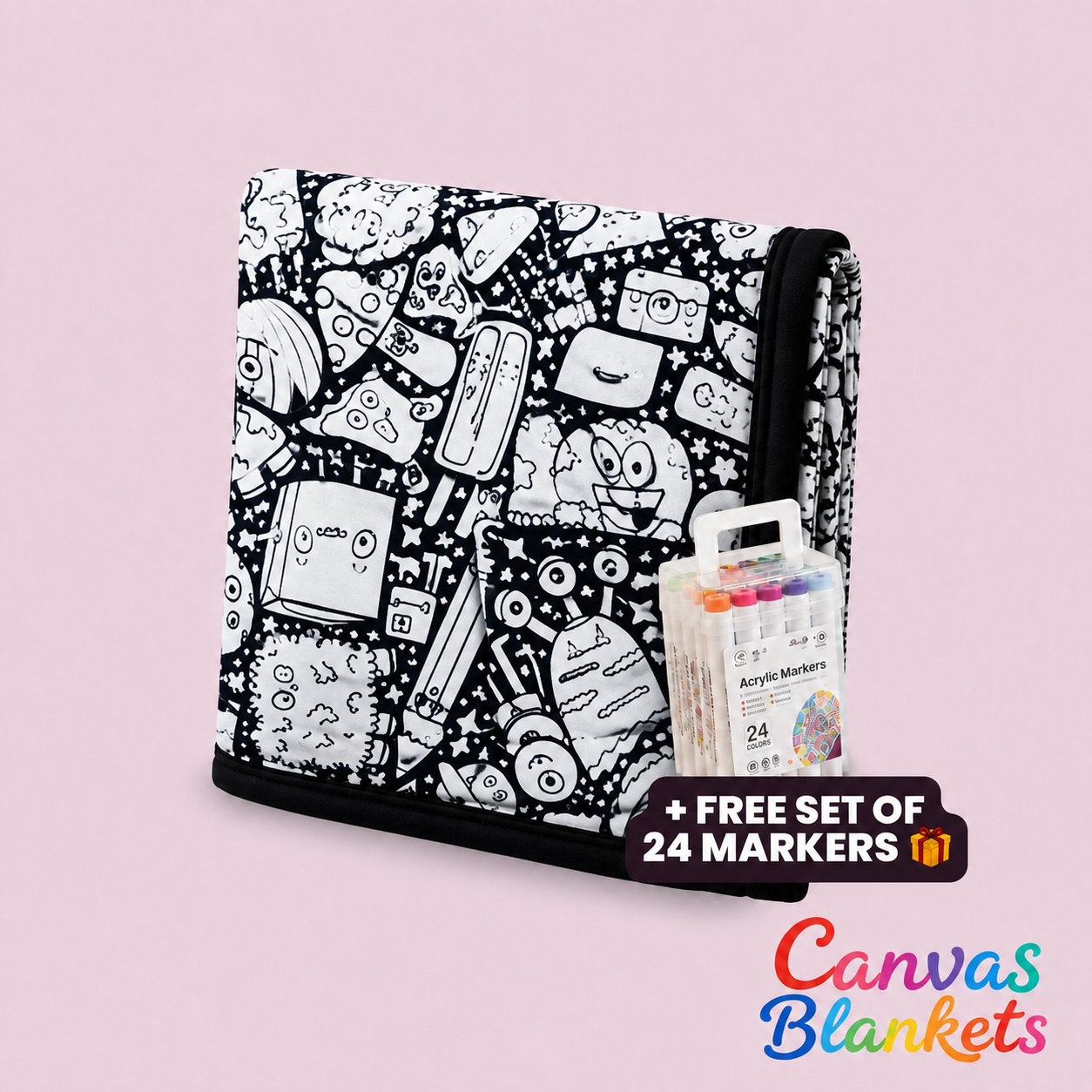 Doodle Canvas Blanket